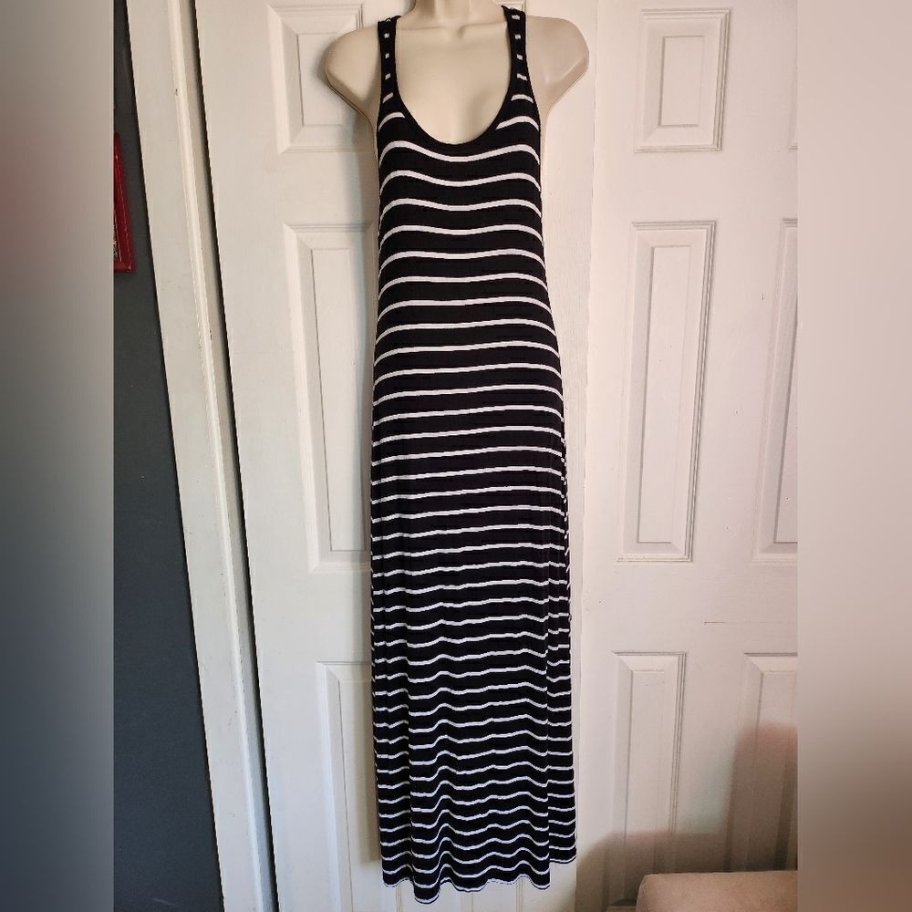 Zenana black and white striped dress.